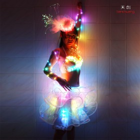 Full color led ballet dress for sexy girl dance